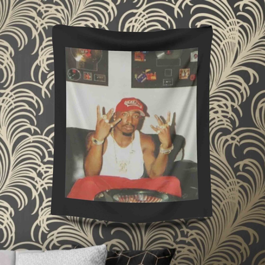 New Rapper Tupac Shakur 2pac Tapestry Music Tapestries Wall Etsy