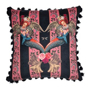 Mermaid Cushions, whimsical throwpillows, quirky homedecore, mermaid decore, unique throwpillows, luxury velvet cushions, fringe cushions