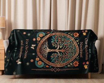 Tree of Life Sherpa Blanket: Inspirational Family Gift