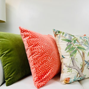 Pillow Cover Bundle - Handmade Sun Coral Cut Velvet, Kimono Vine, Alexandrina Pillow Covers, coastal chic decor, luxury pillow covers