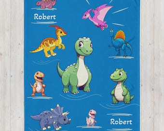 Personalized Dinosaur Throw Blanket: Silky Soft Plush Blanket