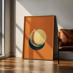 Retro Baseball Wall Art, Digital Print, Baseball Minimalist Art, Sports Art Print, Boho Baseball Wall Decor, Baseball Poster, Baseball Print