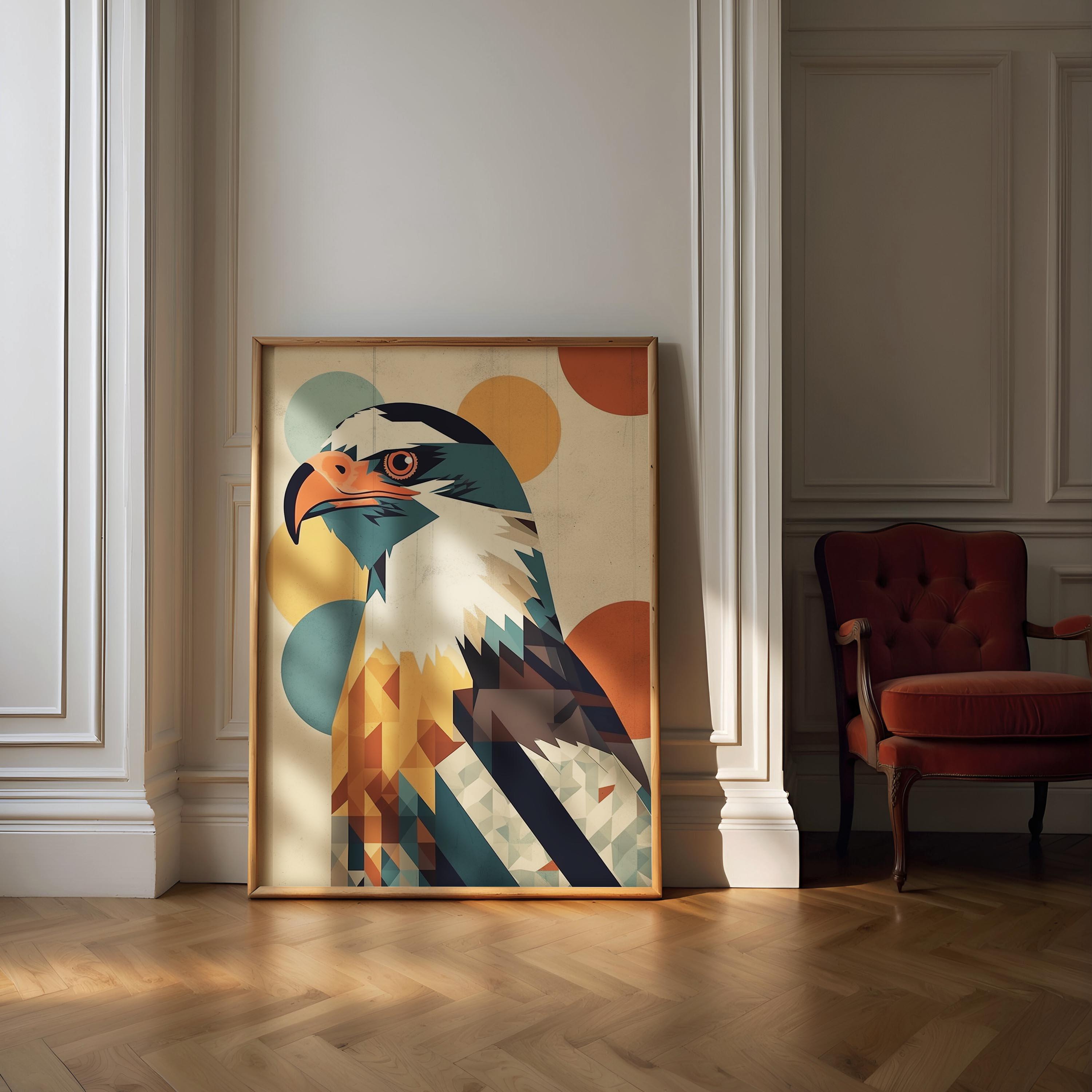 American Bald Eagle Wall Art, Digital Print, Bauhaus Poster, Eagle Art ...