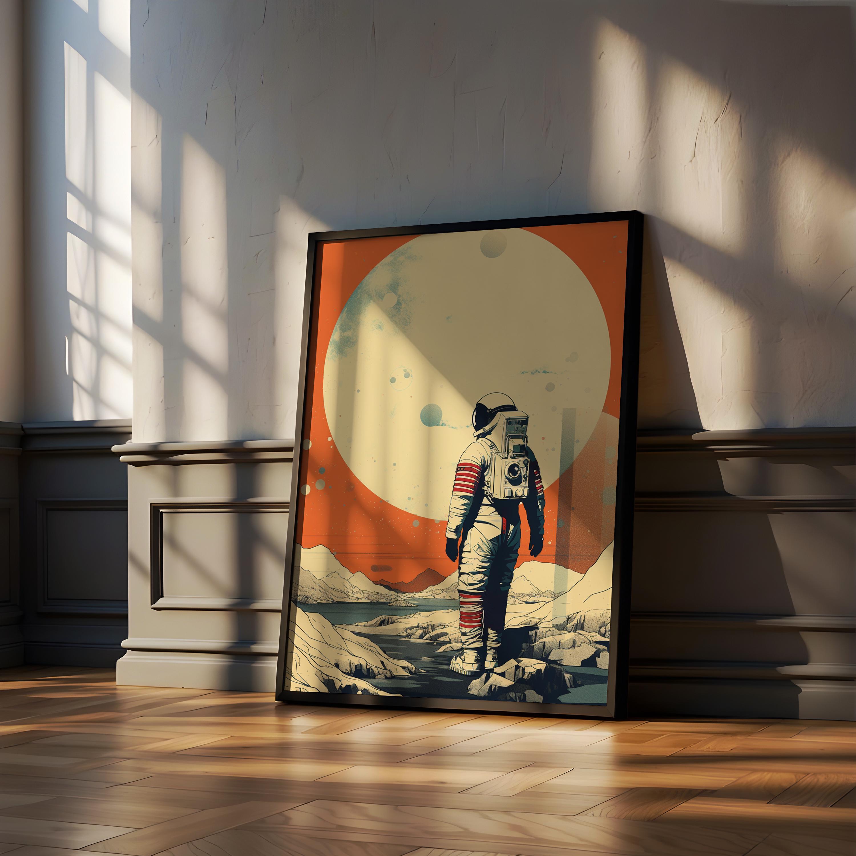Astronaut Wall Art, Digital Printable, Space Art Print, Retro Vintage ...