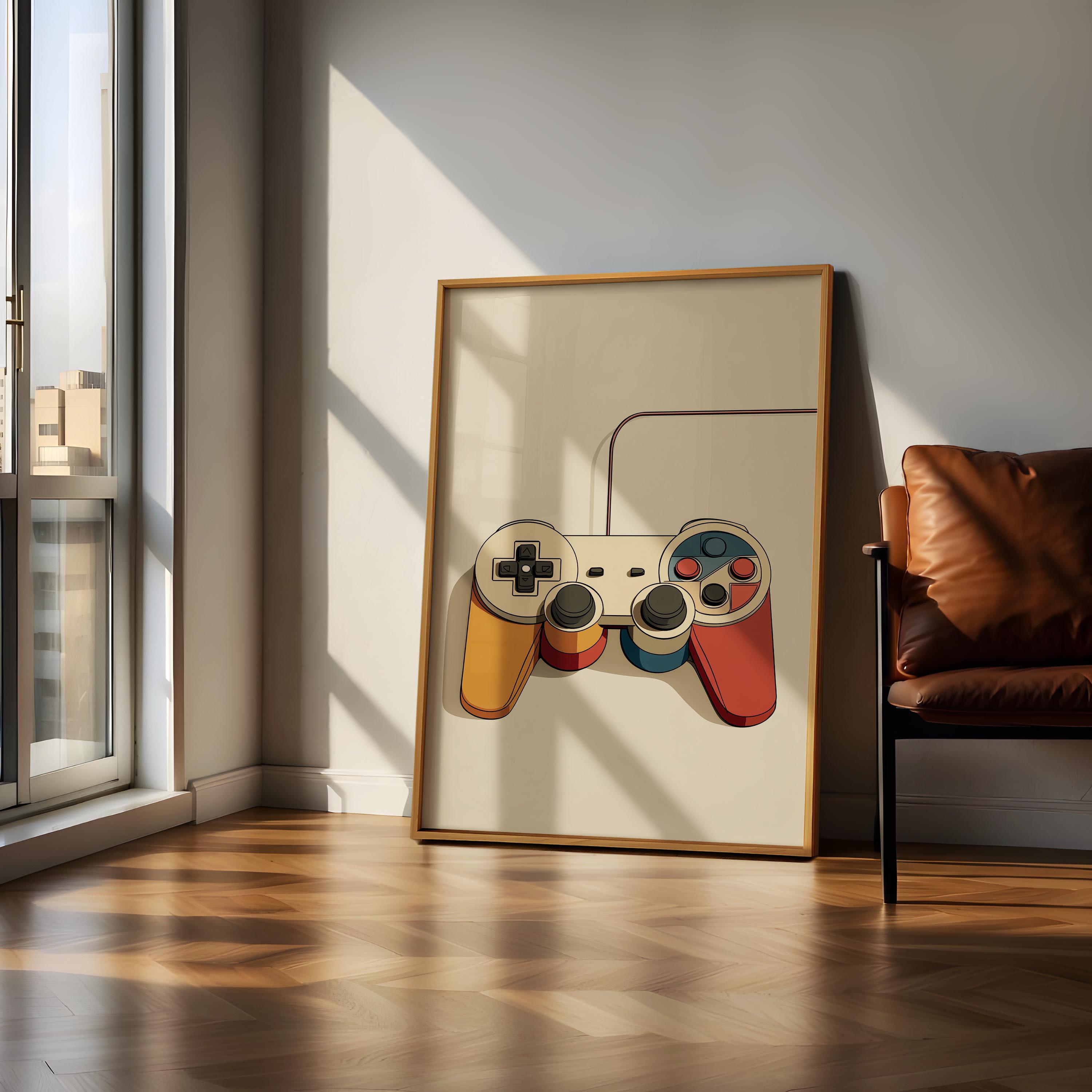 Retro Gaming Wall Art Set of 3, Vintage Game Controller Print ...
