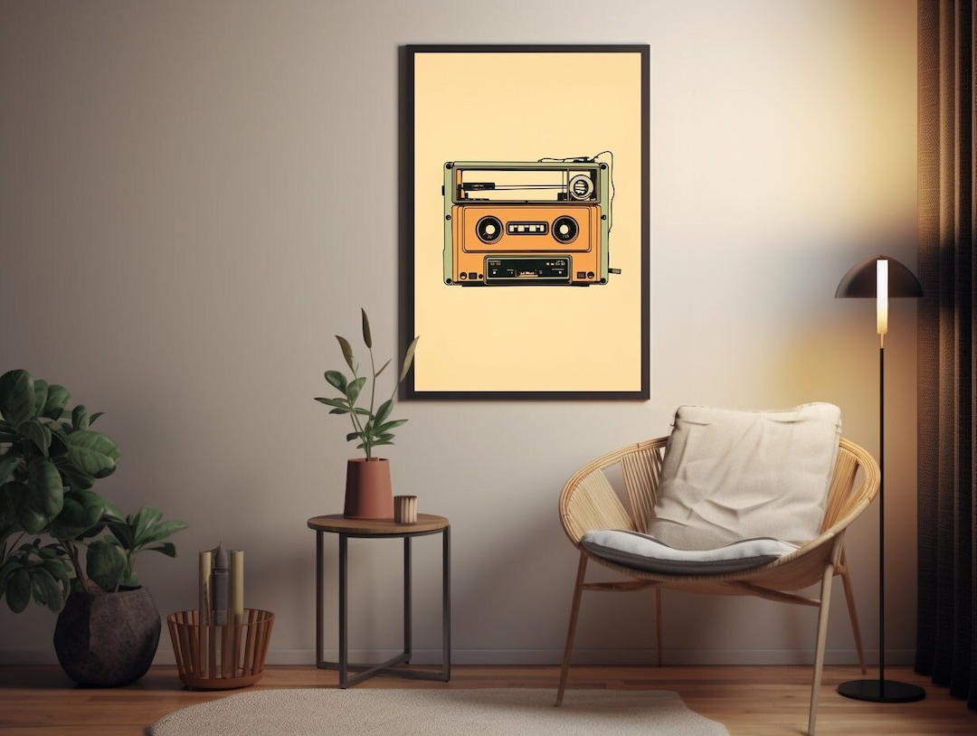 Cassette Tape Wall Art, Digital Printable, Cassette Tape Print