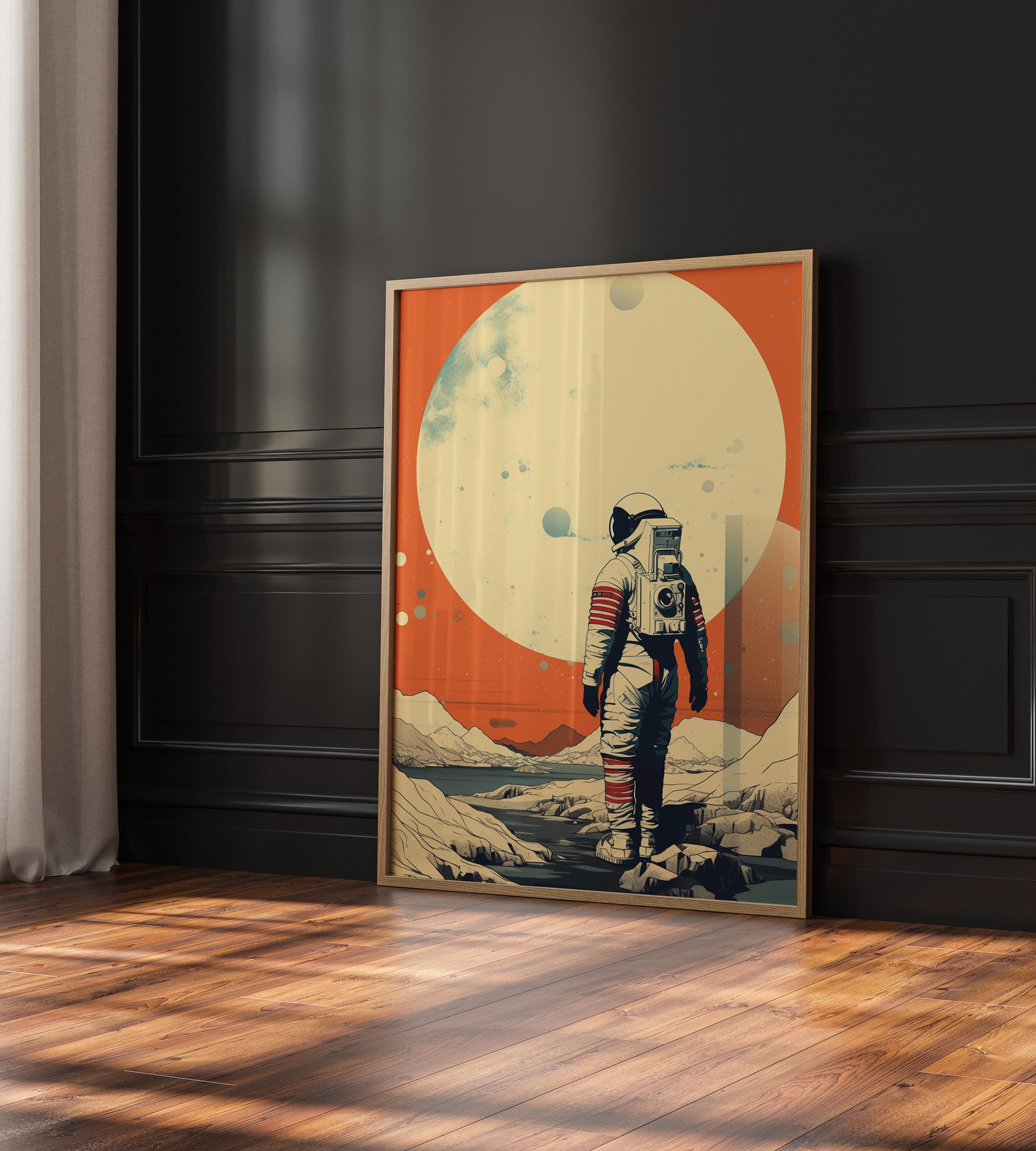 Astronaut Wall Art, Digital Printable, Space Art Print, Retro Vintage ...