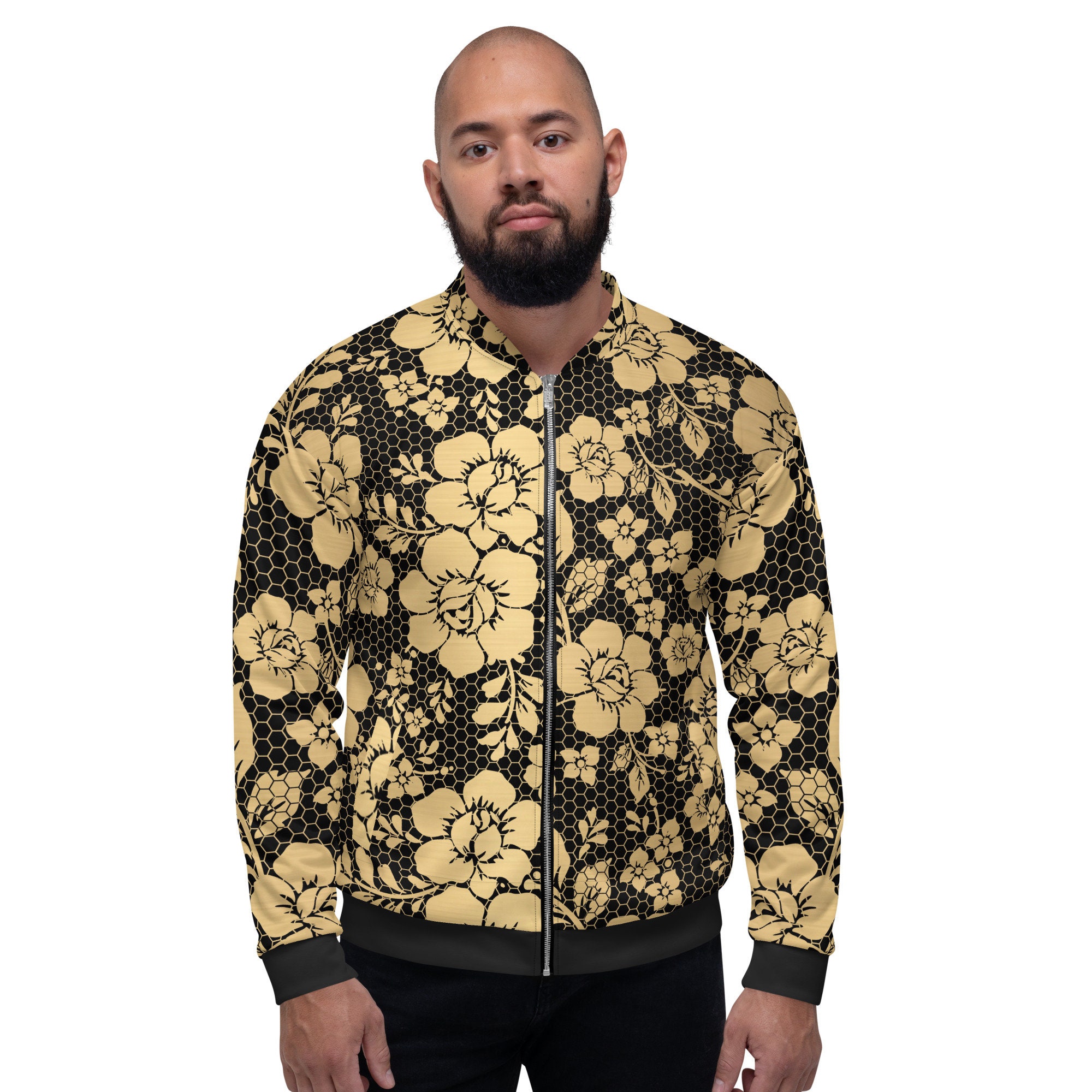 Angel Floral Print Pattern Men's Bomber Jacket
