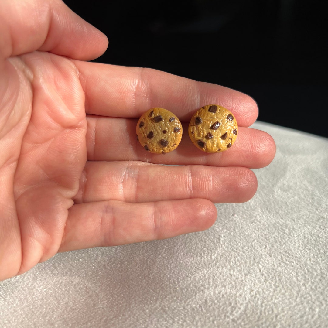 Chocolate Chip Cookie Stud Earrings Chocolate Chip Cookie Earrings
