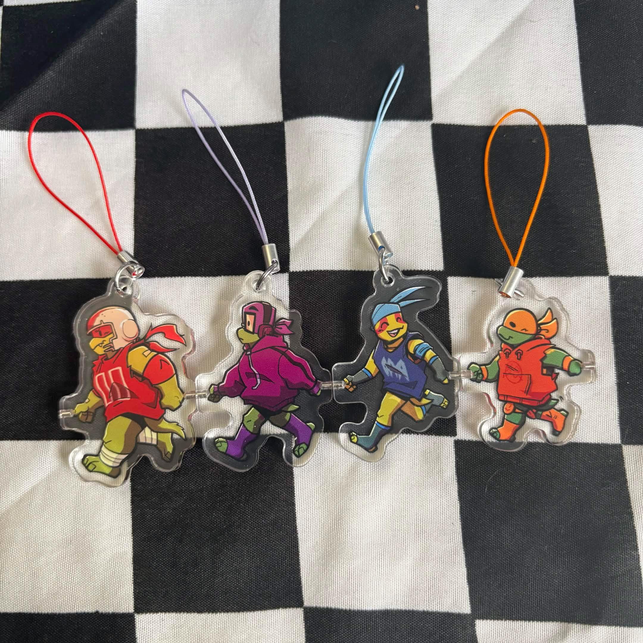 Portachiavi Ufficiale Teenage Mutant Ninja Turtles – 3 Ciondoli: Guscio, Pizza E Nunchaku, Multicolore