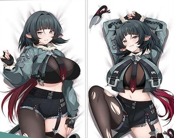 Jane Doe Dakimakura Zenless Zone Zero Fan Made ZZZ Waifu Merch 2 Way Tricot Pillow Keychain Charm