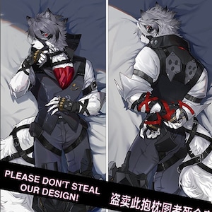 Von Lycaon Dakimakura Zenless Zone Zero Fan Made ZZZ Husbando Merch 2 Way Tricot Pillow Keychain Charm