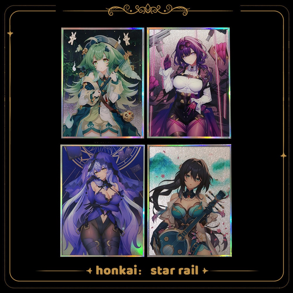 Honkai Star Rail Acrylic MultiLayer Sparkle Holographic Japanese Shikishi Frame Ruan Mei Kafka Black Swan HuoHuo Fan art print waifu artwork