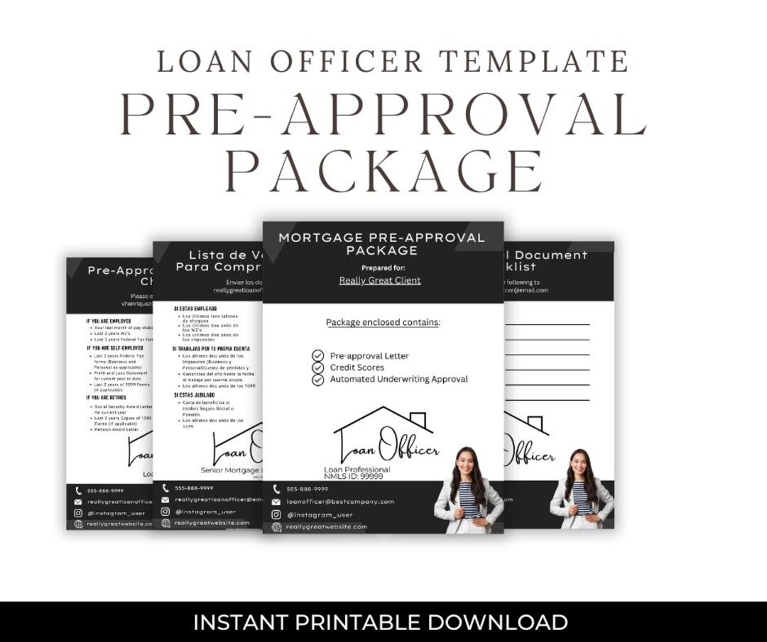 Mortgage Loan Officer Pre Approval Cover Letter, Checklist Template ...
