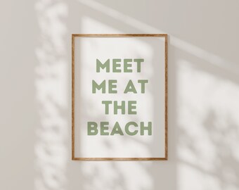 Meet Me At The Beach Coastal Cowgirl Wall Art Print Dopamine Decor Surf Poster Beachy Wall Art Coastal Granddaughter Surfs Up Cowgirl Green