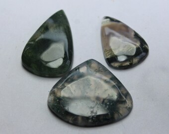 Stunning Top Quality 100% Natural Green Moss Agate Fancy Shape Cabochon Loose Gemstone For Making Jewelry  63ct , # 402