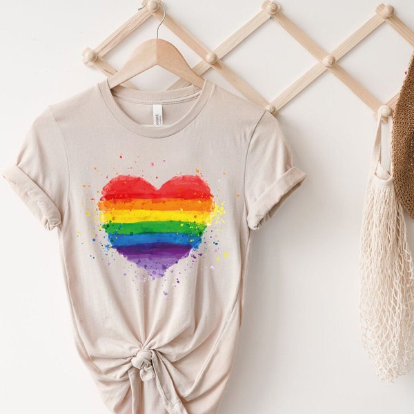 Rainbow Heart Shirt, Pride Heart Shirt, LGBT Shirt, LGBT Shirt Gift, LGBT Shirt Funny, Pride Shirt Women, Pride Gift, Pride Celebration Tee