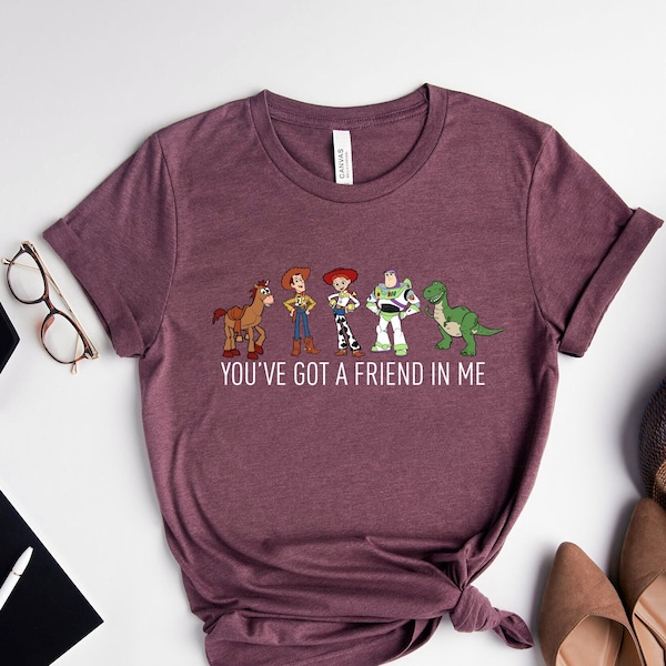 Retro Disney Toy Story You're Got A Friends In Me Shirt, Vintage Character Group Matching, Jessie And Buzz Shirts, Disney Family Shirt