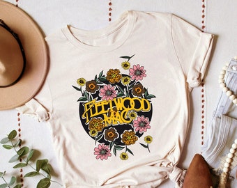 Fleetwood Mac T-shirt, Band Tee, Fleetwood Mac shirt, Vintage Shirt, Stevie Nicks, Custom Shirt, Flower Shirt for Women, Christmas Gift