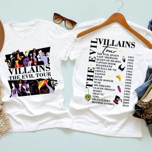 Villains Evil Tour Vintage Disney Shirt, Bella Canvas shirt, Retro Disney Villains Characters Concert Music Shirt, Evil Friends Matching tee