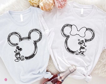 Mickey Minnie Sketch Shirt, Disney Shirt, Disney Mickey Shirts, Disney Group Shirts, Disney Family Shirt, Disney Matching Shirts, Minnie tee