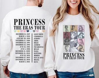 Princess Eras Tour Sweatshirt, Disney Princess Tour Tee, Disney Princess Characters Hoodie, Disney Girl Trip Shirt, Disneyland Shirt