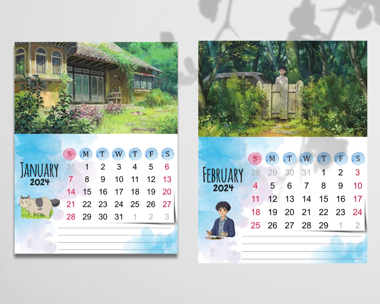2024 Calendar, the Secret World of Arrietty, Studio Ghibli Printable ...