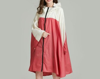 Angelika Rain Poncho - Elegant, breathable, figure-hugging rain poncho/rain cape/rain jacket (for cycling/hiking/everyday life)