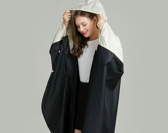 Alcyone Rain Poncho - Elegant, breathable, figure-hugging rain poncho/rain cape/rain jacket (for cycling/hiking/everyday life)