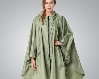 Nemesis Rain Poncho - Elegant, breathable, figure-hugging rain poncho/rain cape/rain jacket (for cycling/hiking/everyday life)