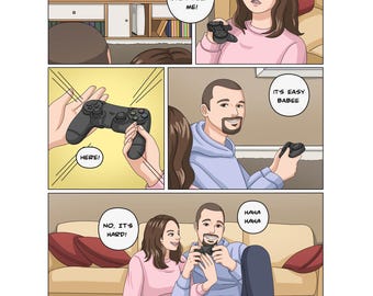 Custom Wedding Comic Strip – Your Love Story, Unique Romantic Gift for Couples