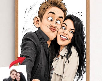 Custom Wedding Caricature from Photo – Funny Cartoon Portrait, Unique Anniversary Gift