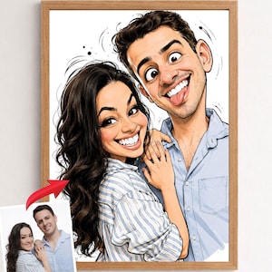 Custom Caricature Portrait – Funny Boss or Coworker Gift, Personalized Cartoon Drawing from Photo image 1