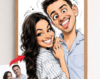 Custom Caricature Portrait – Funny Boss or Coworker Gift, Personalized Cartoon Drawing from Photo