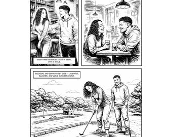 Comic Book Custom Strip, Personalized Funny Romantic Story, Anniversary Gift, Emotional Storytelling
