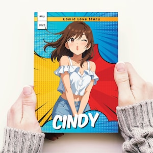 Personalisiertes Portrait Comic Buch Cover Geschenk für Sie