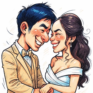 Custom Family Caricature Portrait from Photo | Personalized Digital Drawing | Funny Gift for Couples, Friends, Pets, Family | Printable Art