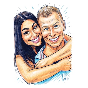 Custom Caricature Portrait from Photo, Unique Vacation Gift