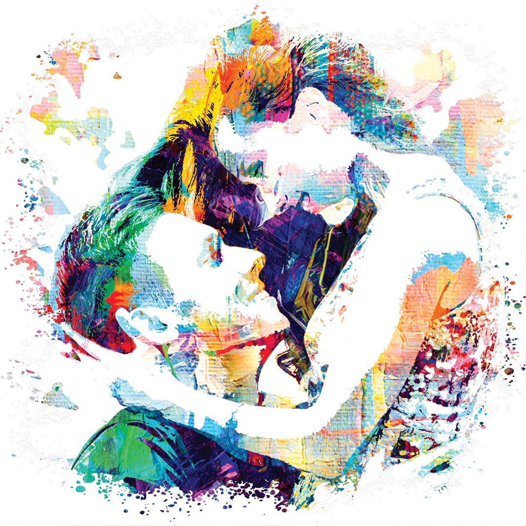Couple Abstract Design Custom Couple Portrait, Abstract Watercolor Painting - Etsy