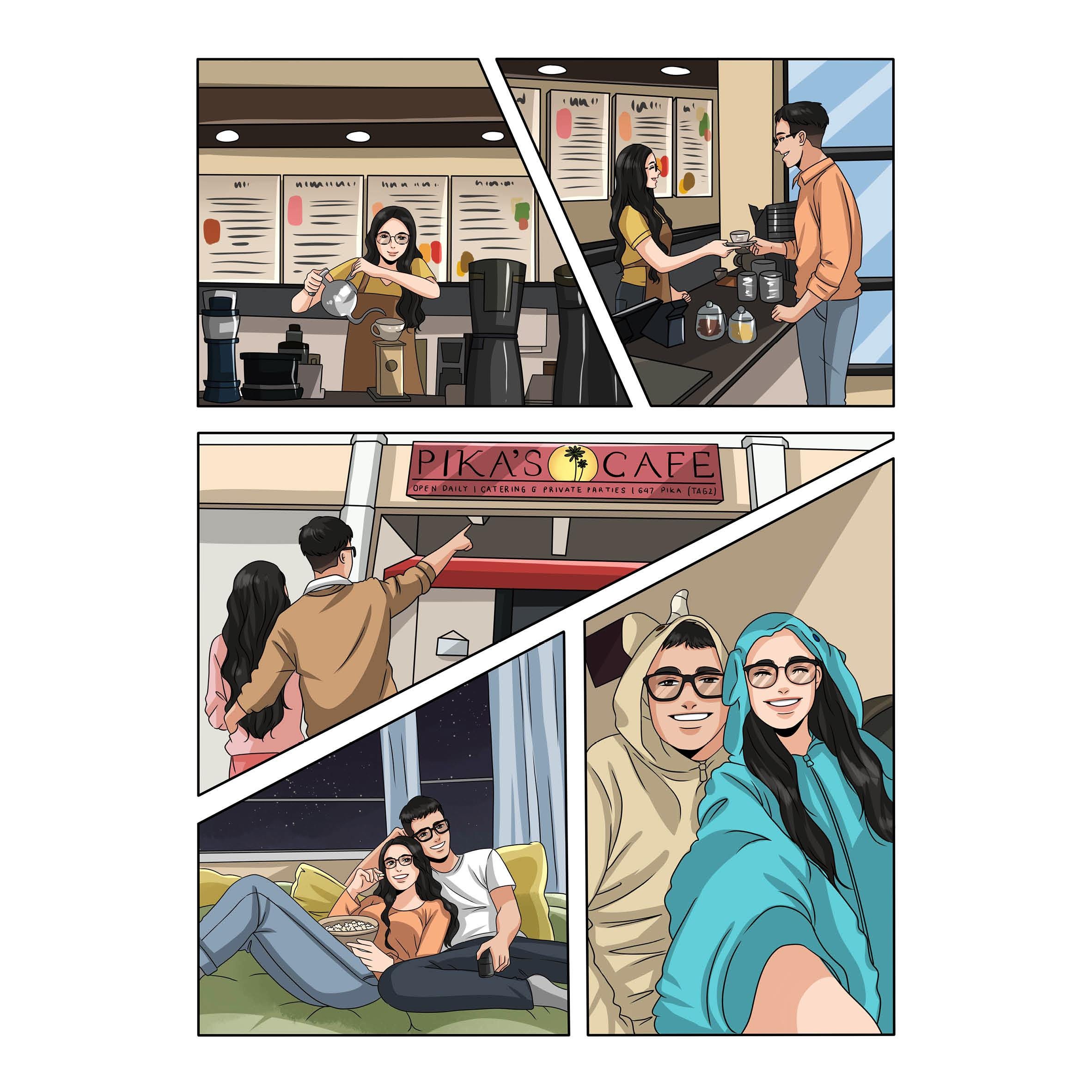 Personalized Romantic Comic Couple, Custom Comic Book, Illustrated Love ...