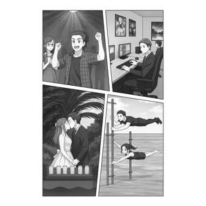 1 strona komiksu lub niesamowity webtoon oparty na stylu anime Twoja historia prezent dla niego, niestandardowa historia miłosna superbohatera ślub
