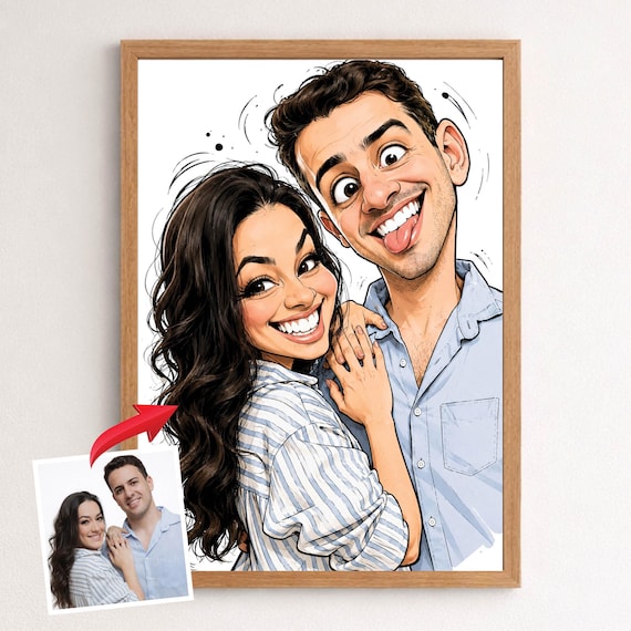 Custom Caricature Portrait – Funny Boss or Coworker Gift, Personalized Cartoon Drawing from Photo