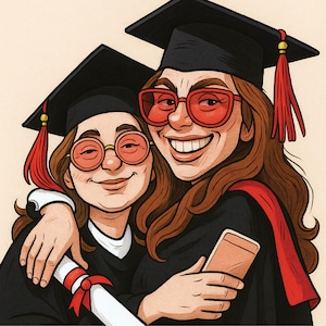 Custom Graduation Cartoon Portrait, Graduation Portrait, Graduation Gift, Graduation Cartoon, Graduation Caricature, Caricature from Photo
