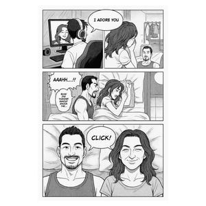 カスタムパーソナルコミックストリップ、パーソナライズされたカップルストーリー、個別の漫画ストリップ、オリジナルのパーソナルストーリー