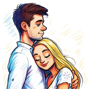 Custom Caricature Portrait from Photo, Unique Vacation Gift (Digital)