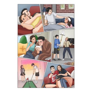 Boda corta de cómic de tu idea / ilustraciones estilo anime para novelas gráficas o arte cómico / diseño de cómic manga / encargo de arte