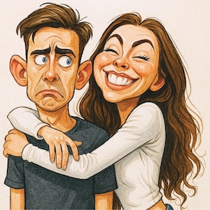 Custom Caricature Portrait from Photo | Funny Personalized Drawing | Digital Gift for Friends, Couples, Pets, or Family | Made to Order