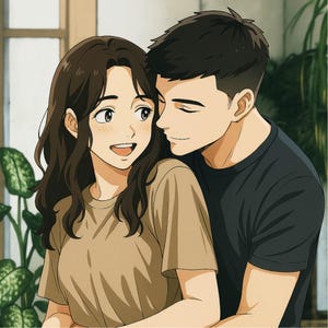 SZYBKA DOSTAWA Indywidualny portret w stylu anime, prezent dla par w stylu anime, narysuj anime ze zdjęcia, portret w stylu anime, portrety w stylu mangi