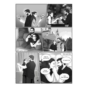 Custom Comic Book Strip for Wedding - Anime Style
