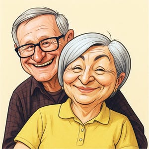 Aangepaste karikatuur 50e verjaardag van foto, aangepaste cartoonportret verjaardag, uniek cadeau voor haar 50e verjaardag
